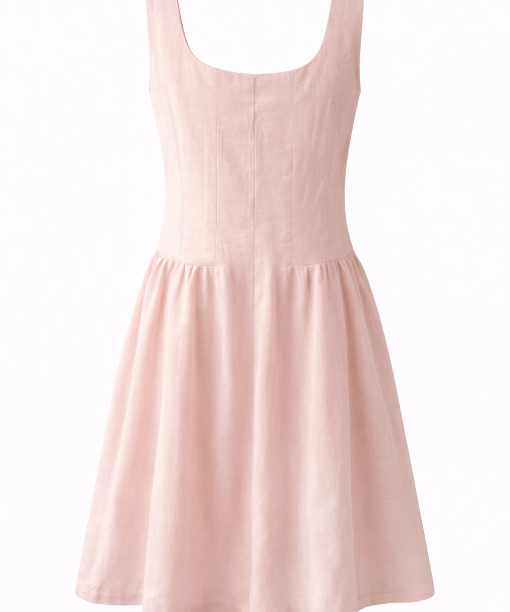 Pink dress for ladies plain skirt