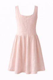 Pink dress for ladies plain skirt