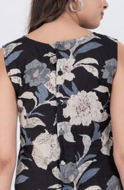 casual floral sleeveless cotton top