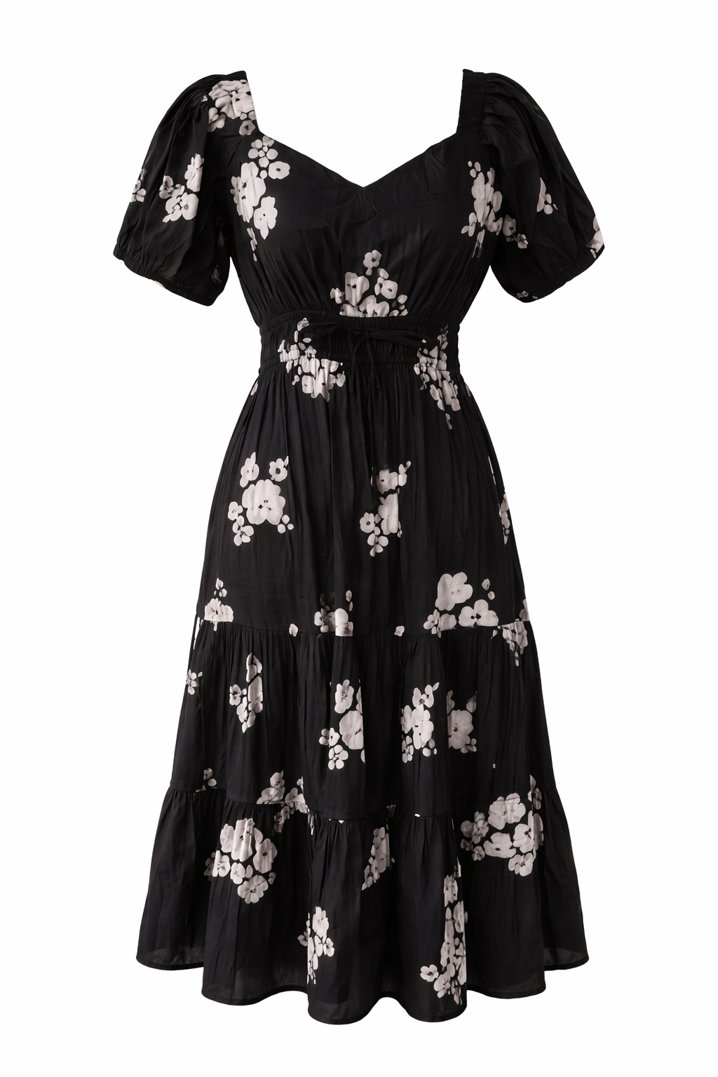 Breathable cotton sleeveless daywear midi dress