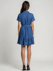 Breathable cotton shirt dress for office and casual wear