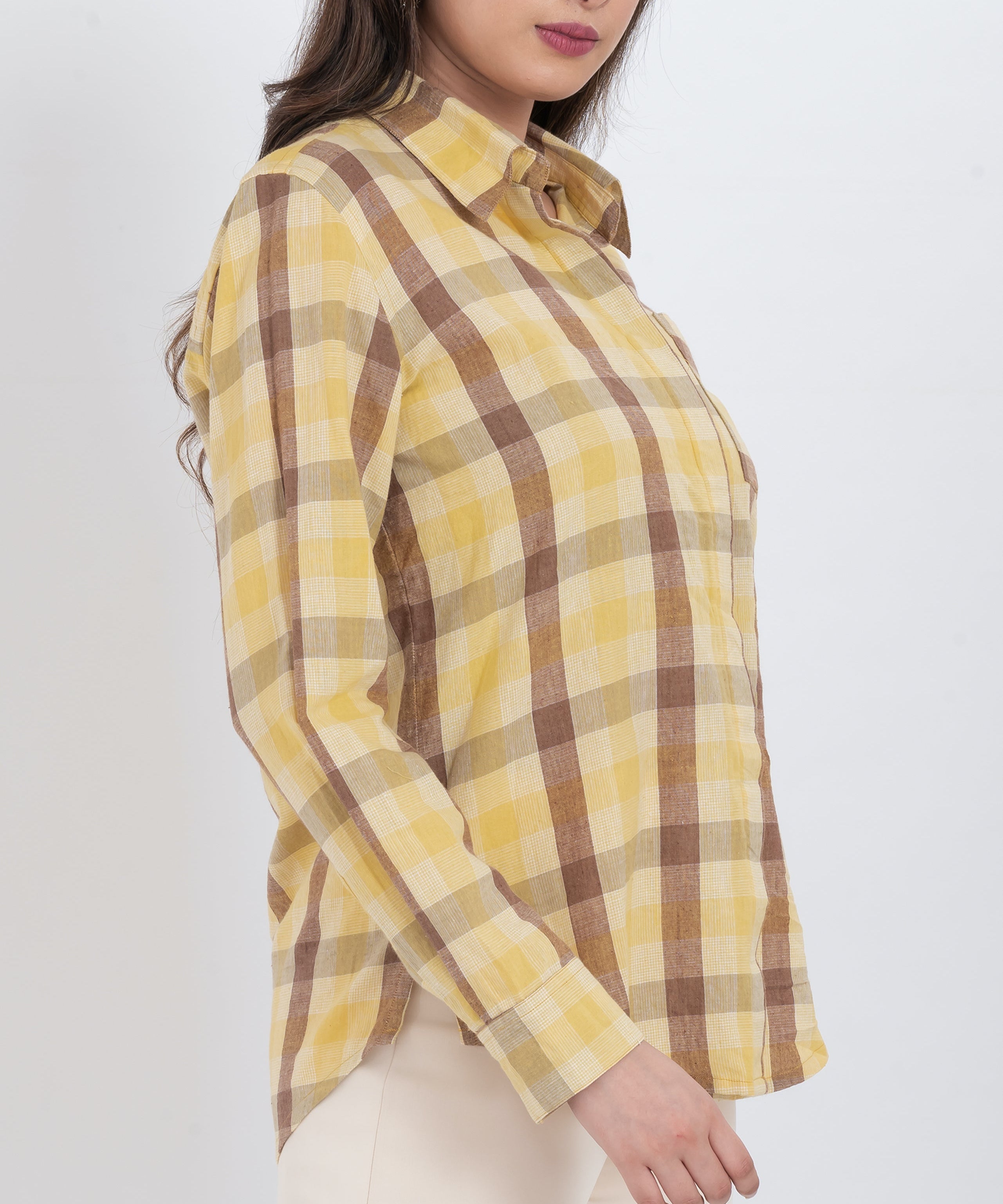 handloom cotton checked long sleeve shirt
