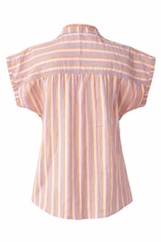 Striped shirt with short sleeves on a white background