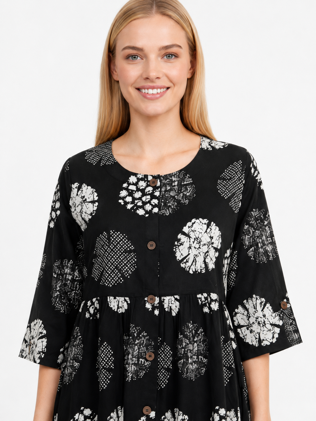 Boho Floral print cotton women Midi dress