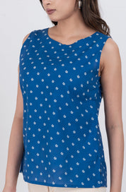 boho cotton sleeveless floral tunic top