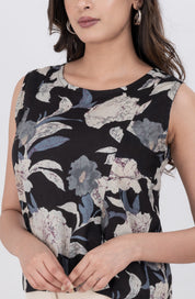 relaxed fit floral cotton blouse
