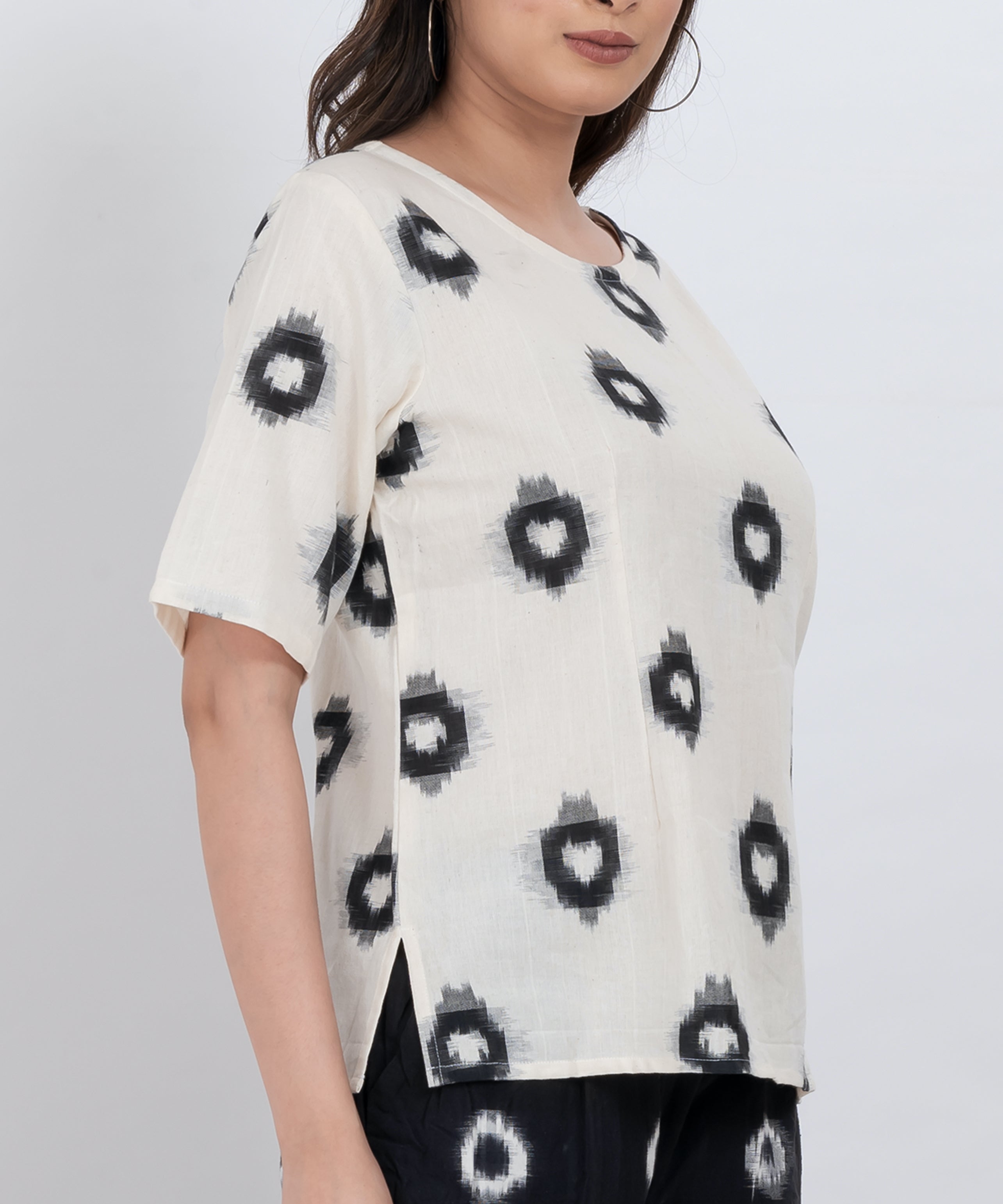 boho handloom cotton ikat print blouse