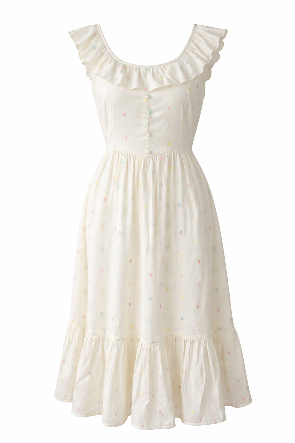 Classic airy silhouette tiered midi dress