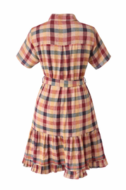 Collared short sleeve cotton summer shirt dress