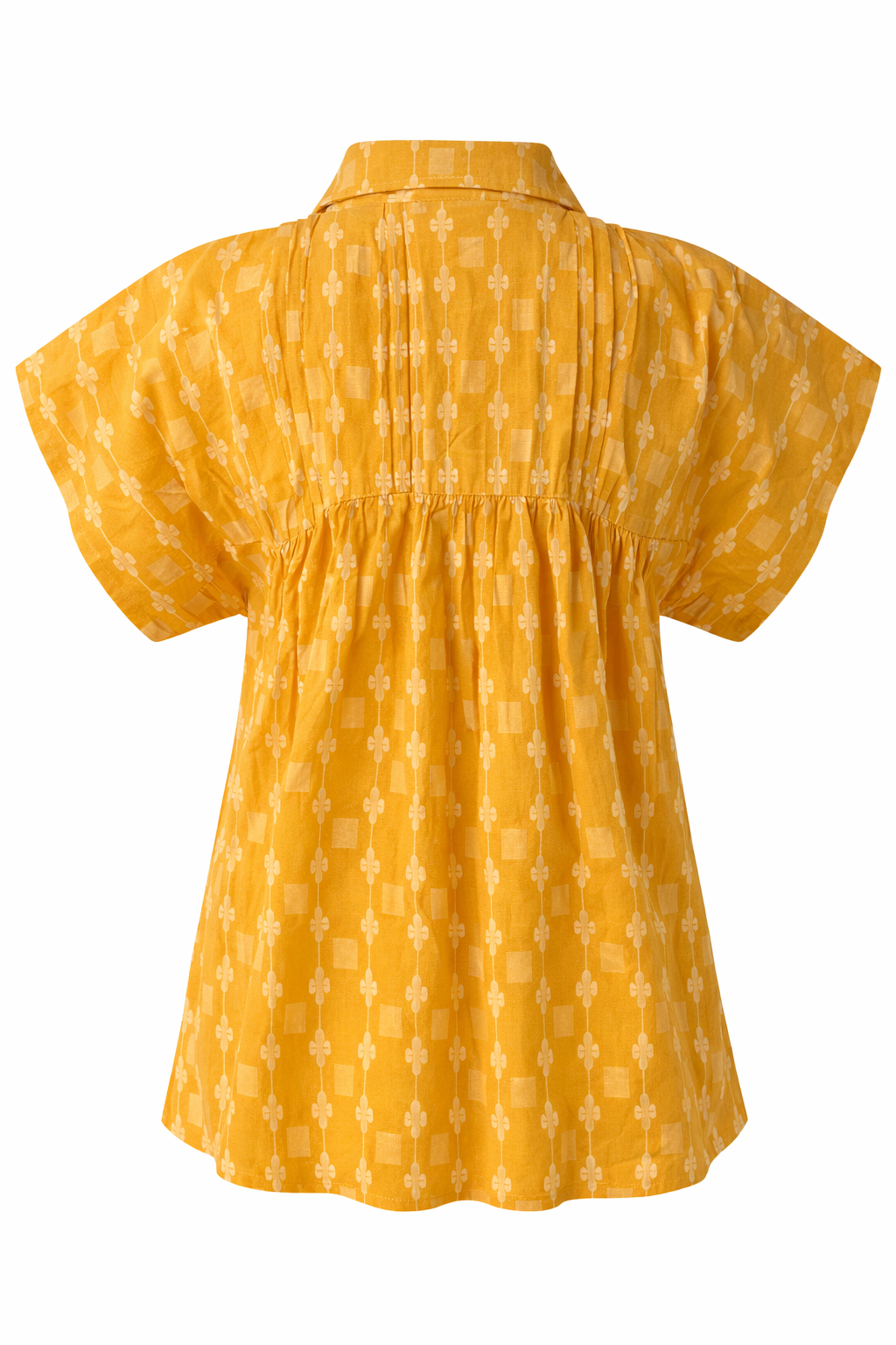 Classic collared cotton college girls dobby shirt top