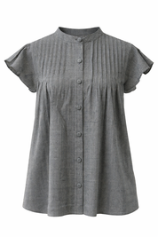 Gray blouse with short sleeves on a white background