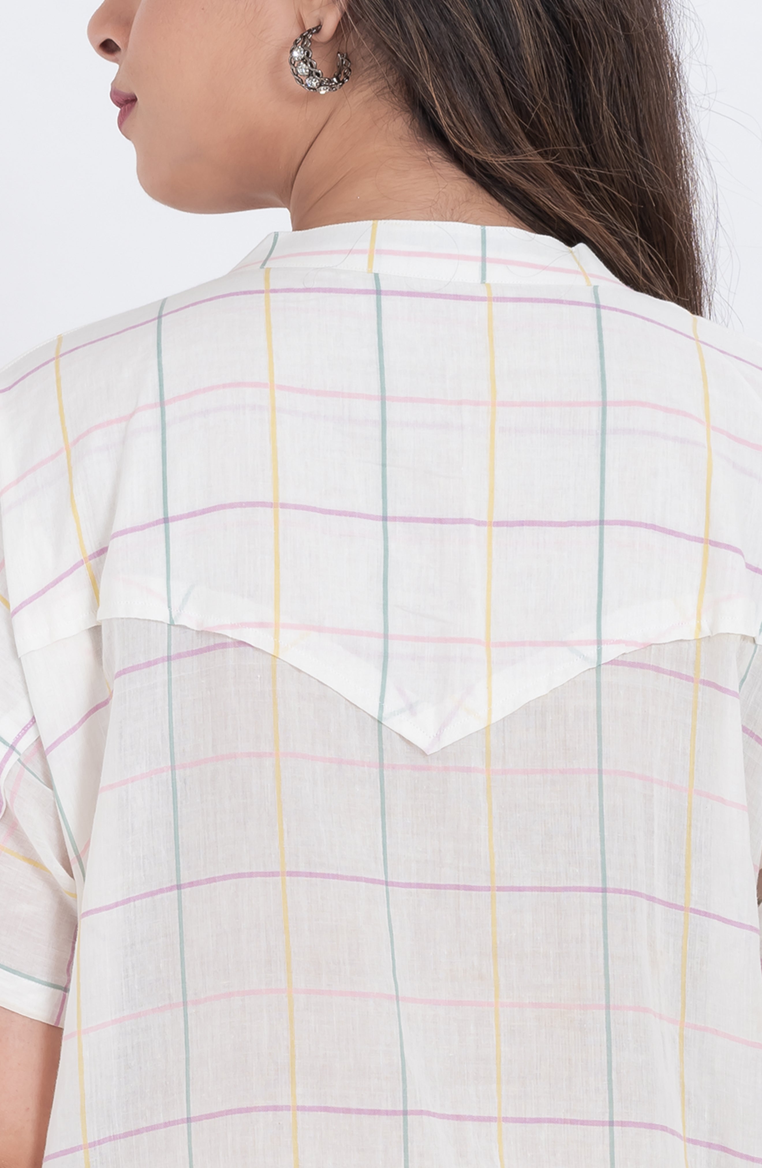 breathable cotton handloom checked blouse