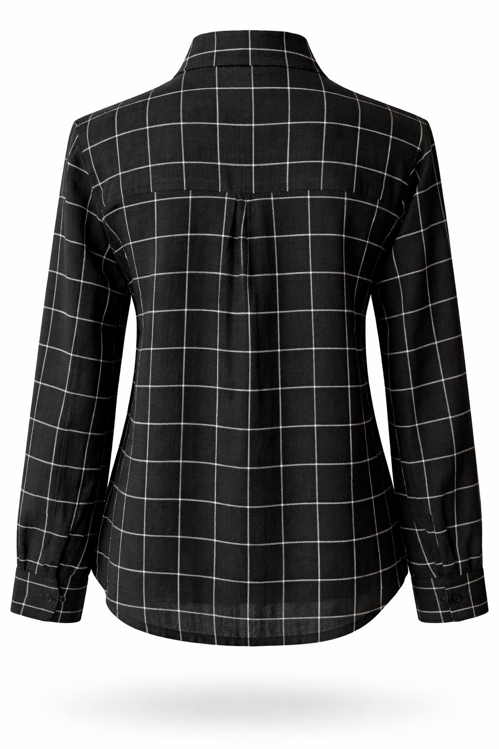 Black and white checkered shirt on a white background