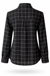 Black and white checkered shirt on a white background