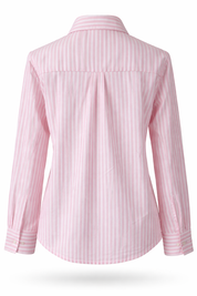 Pink & white mixed pattern cotton shirt for lady's bestootd