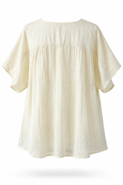 Handwoven Mull Cotton Cap Sleeve Summer Shirt