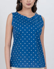 cotton sleeveless floral print tunic