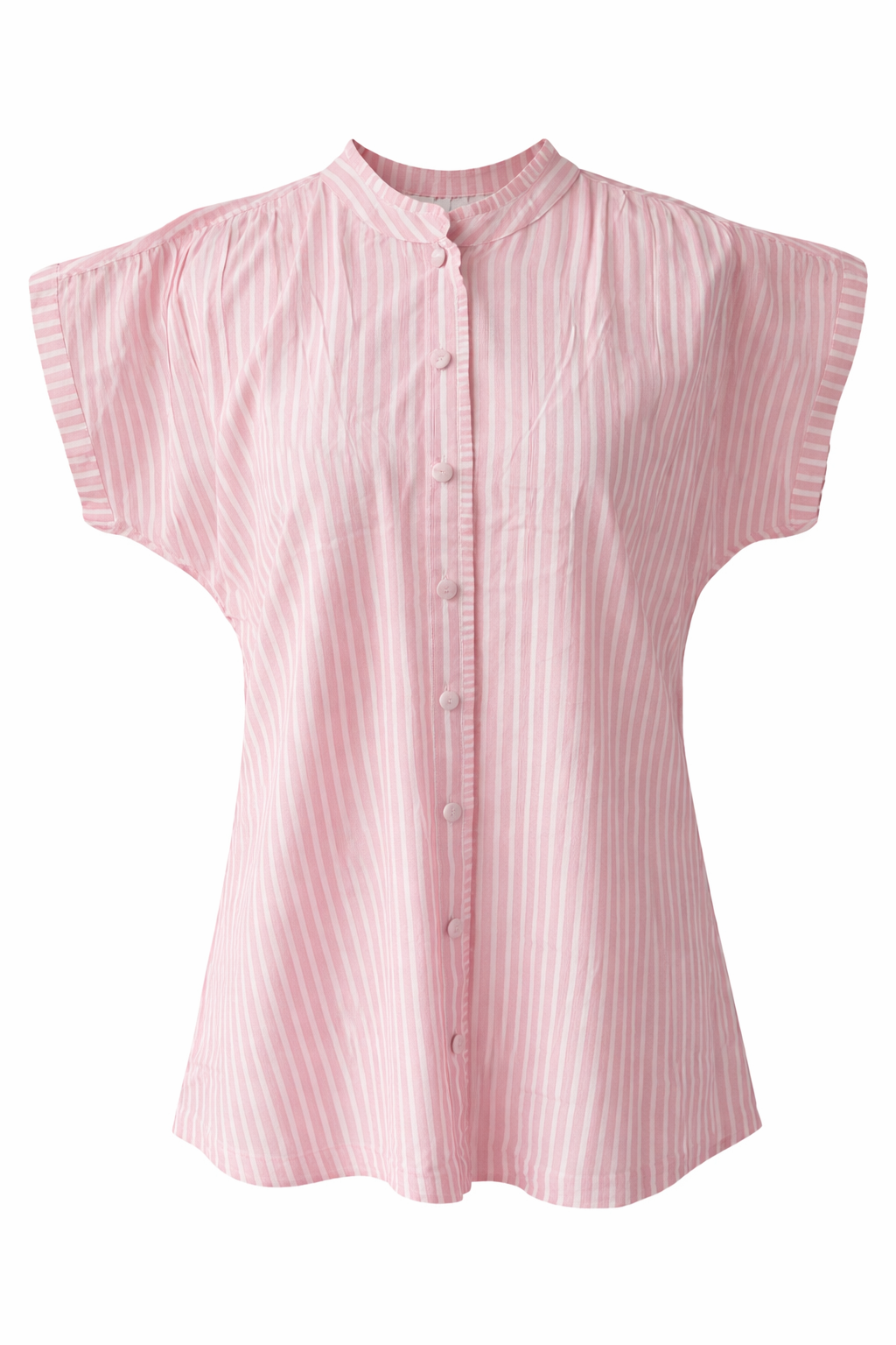 Pink striped shirt on a white background