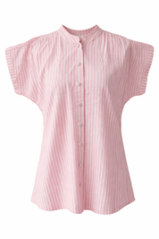 Pink striped shirt on a white background