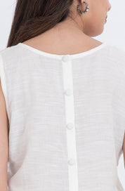 Heart vine stitch sleeveless top in casual style