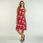 Floral print cotton sleeveless A-line mini dress for women