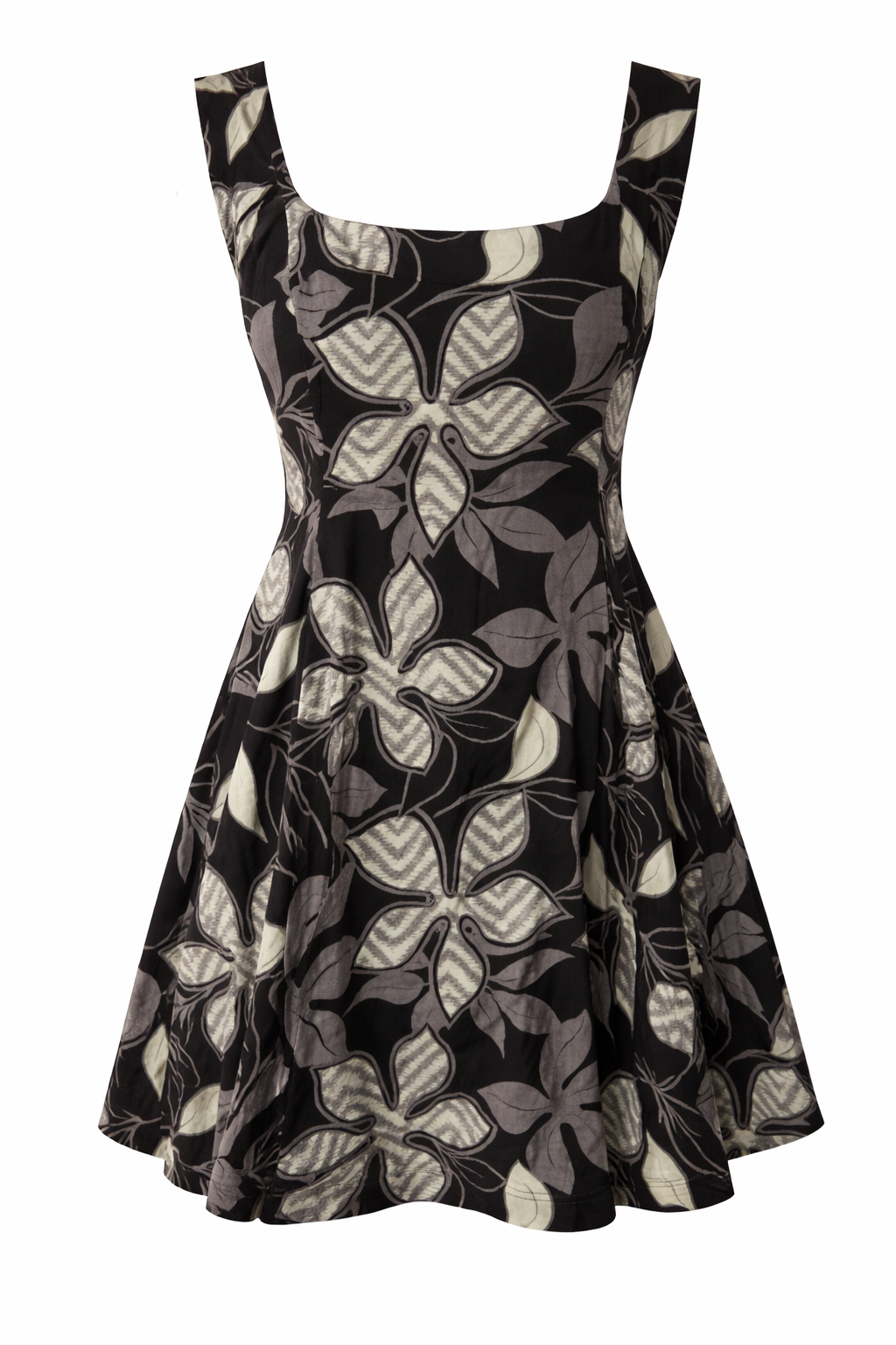 Black dress with floral pattern outfit of the day