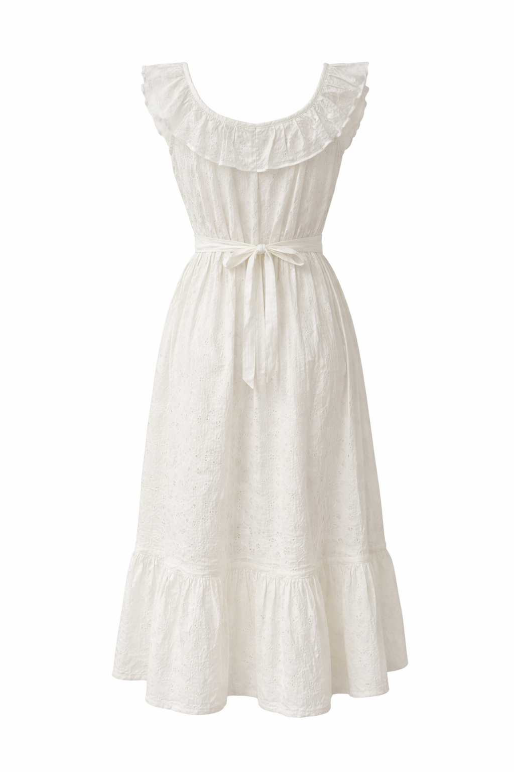 Flowy vintage inspired ruffle midi dress
