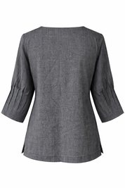 Gray blouse with 3/4 sleeves on a white background