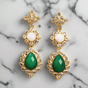 Gemstone CZ Dangle Earrings