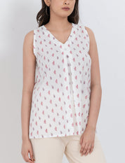 boho floral cotton a line tunic top
