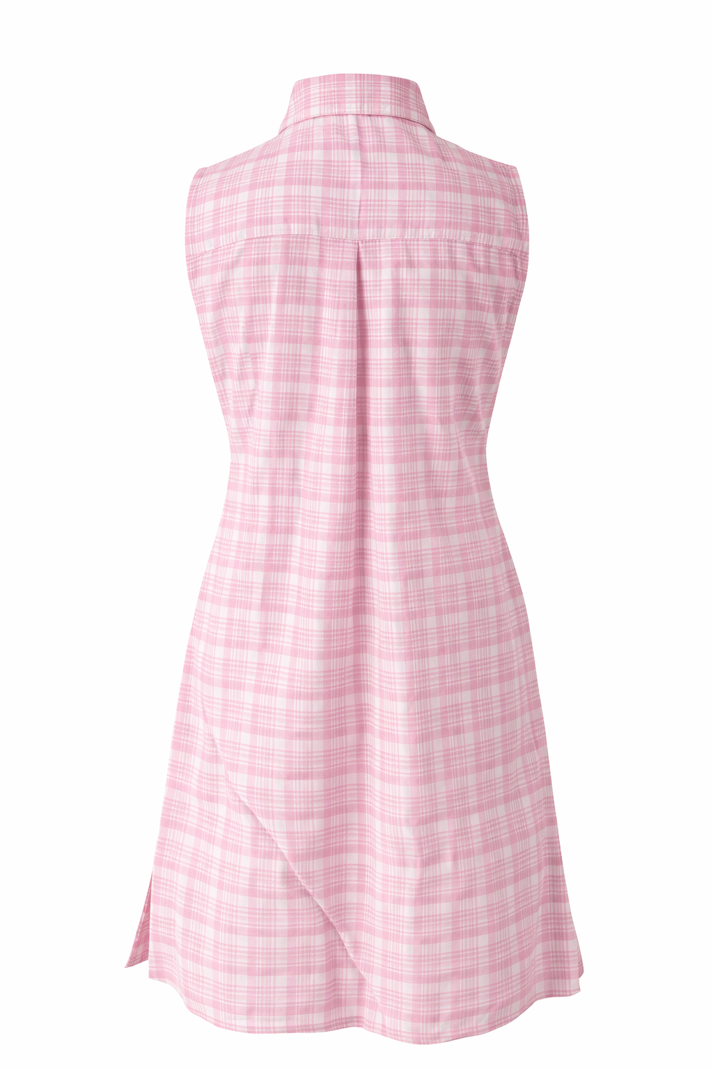 Handloom cotton checkered sleeveless midi dress for summer