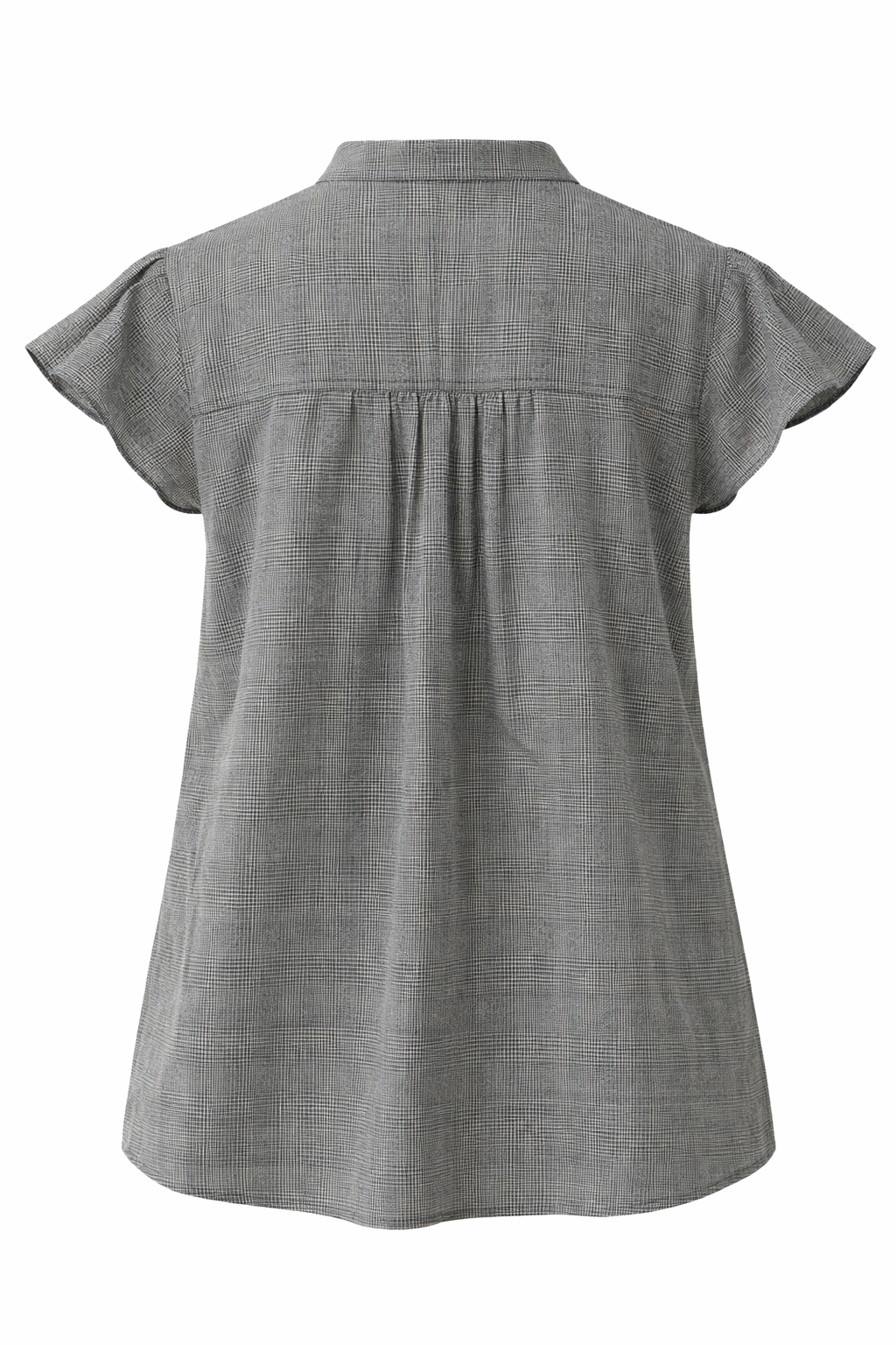 Gray checkered shirt on a white background