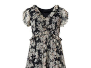 Boho Floral Black Cotton Maxi Dress for Women