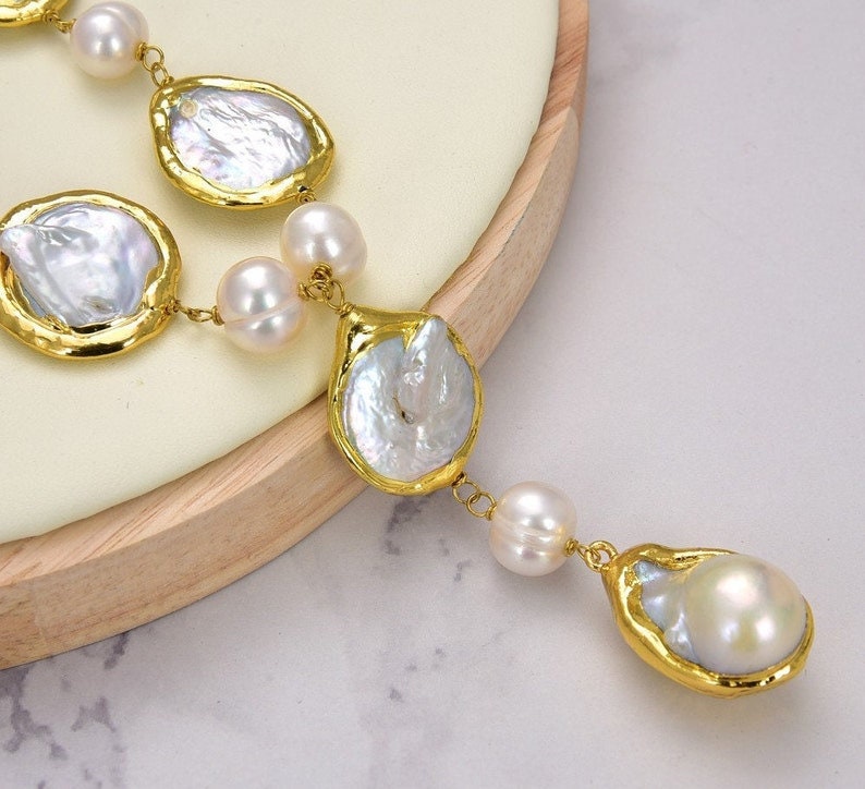 Natural Fresh water White Pearl Necklace