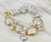Natural Freshwater Coin Pearl Bracelet