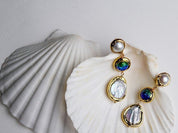 Natural pearl murano galss handmade earrings