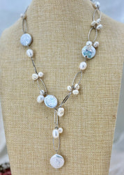 Handmade natural coin pearl necklace