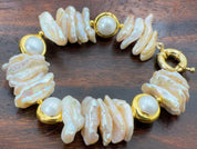 Natural biwa pearl necklace