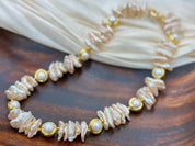 Natural biwa pearl necklace