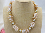 Natural biwa pearl necklace