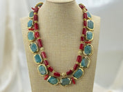 Natural Coral Gemstone Handmade Beaded Necklace