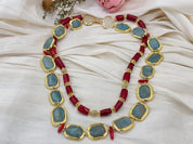 Natural Coral Gemstone Handmade Beaded Necklace