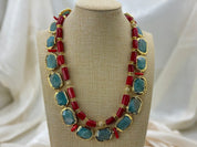 Natural Coral Gemstone Handmade Beaded Necklace