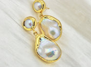 Natural baroque pearl earrings