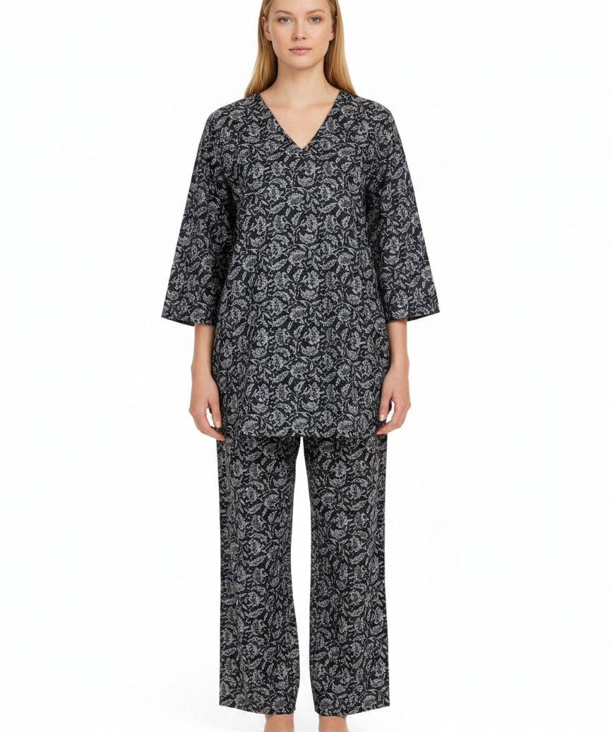 Women’s Printed Cotton Loungewear Set