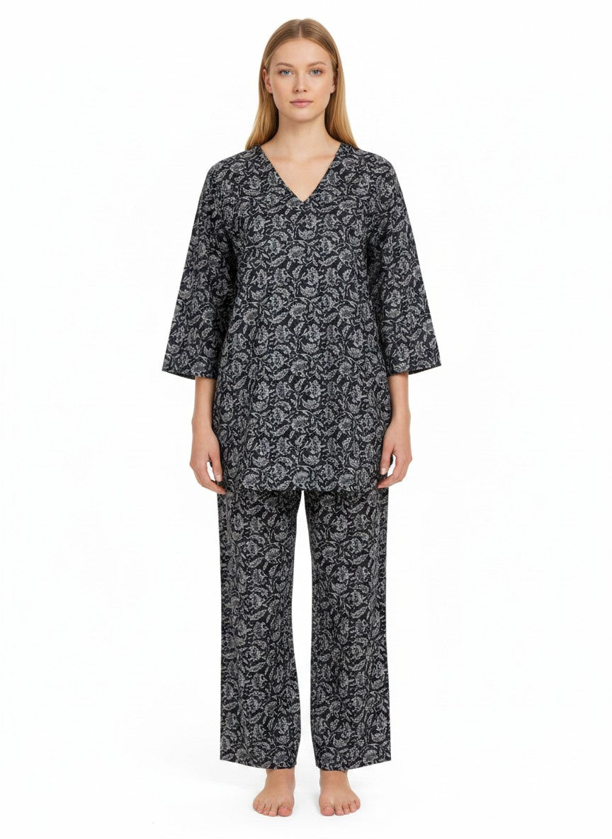 Women’s Printed Cotton Loungewear Set