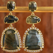 Natural Gemstone Dangle Earrings
