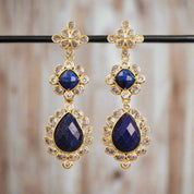 Gemstone CZ Dangle Earrings