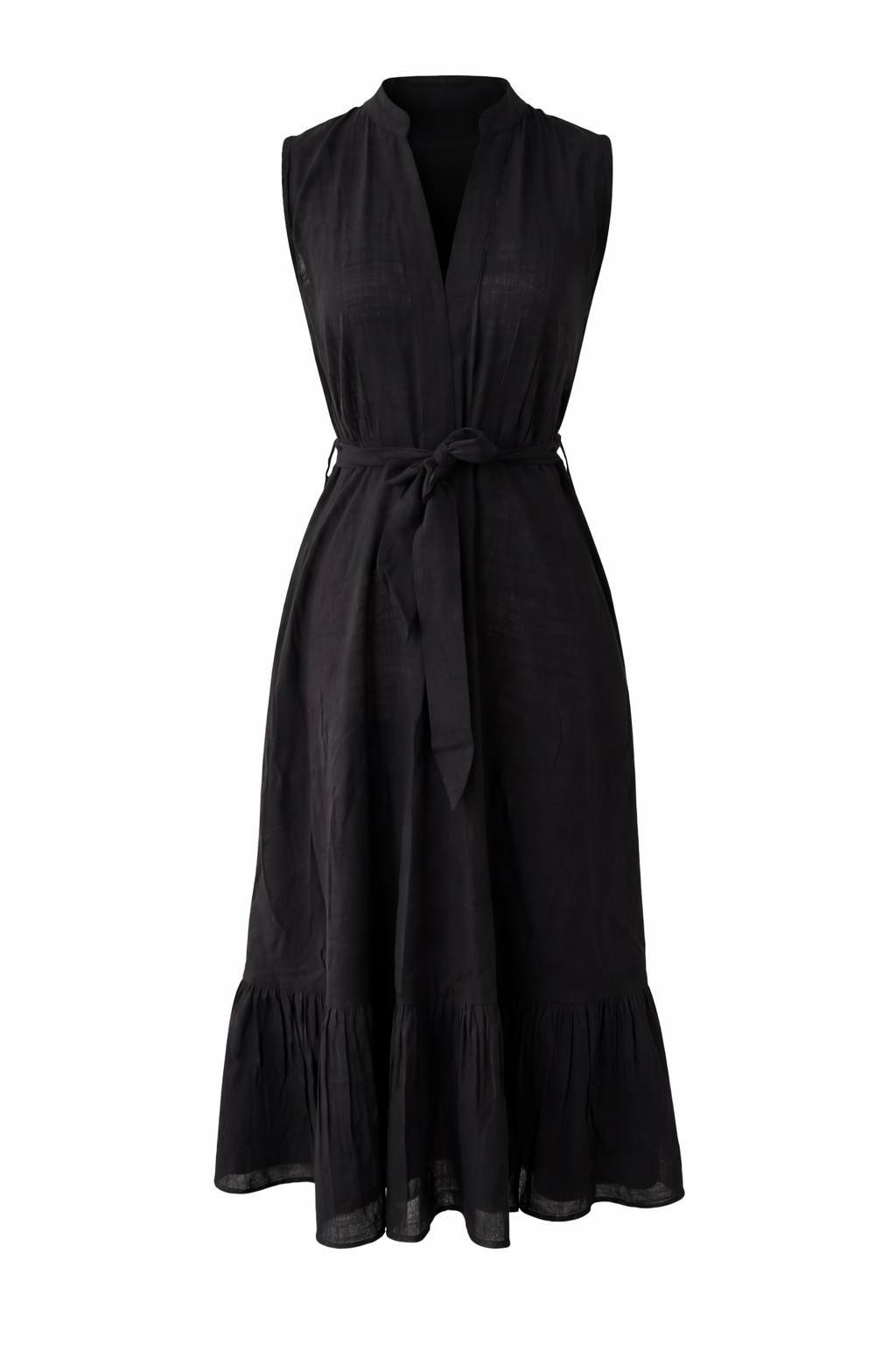 Lightweight cotton midi dress with elegant tiered hem