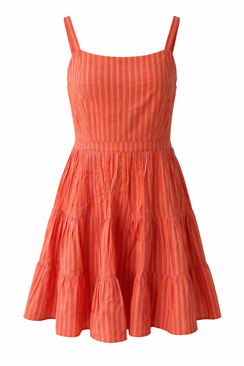 Lightweight striped cotton mini dress with feminine silhouette